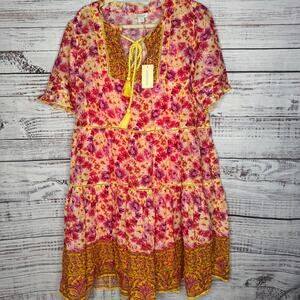 Sundance Ingrid Effortless Dress Floral Boho Festival NWT LG